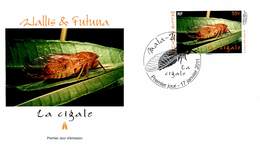 FDC Wallis Et Futuna De 2011 - Faune. Insecte. La Cigale. Cigale Sur Feuille. - FDC
