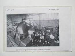 OUGREE MARIHAYE  (Acierie Belge)   Turbine Et Dynamo   -  Coupure De Presse De 1928 - Autres Appareils