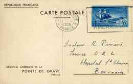 Entier Postal De 1938 Sur CP "55 C Bleu - MEMORIAL AMERICAIN DE LA POINTE DE GRAVE" + CP Du Mémorial - Standaardpostkaarten En TSC (Voor 1995)