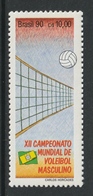 BRAZIL 1990 12th World Men's Volleyball Championship, Brazil: Single Stamp UM/MNH - Voleibol