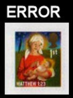 GREAT BRITAIN 2011 Christmas 1st Madonna Jesus Bible Stars ERROR:Intact Matrix GB - Errors, Freaks & Oddities (EFOs