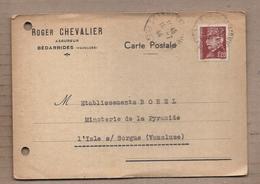 CPA COMMERCIALE 84 - BEDARRIDES - Roger CHEVALIER ASSUREUR Carte De Commerce Passage 1944 - Bedarrides