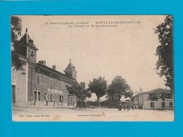 Cpa. 82. Monclar-de-Quercy. Le Foirail Et La Gendarmerie. ( 2 Scans ) - Montclar De Quercy