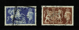 Ref 1336 - GB KGVI - 1951 Festival High Values - 10/= & £1 Used Stamps - Usati