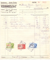 Factuur Facture - Textielwaren Verhoosele & C° - Gent 1948 - Vestiario & Tessile