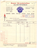 Factuur Facture - Benzine, Oil, Petrol - Brandstoffen Julien Noterman - Oudenaarde Bevere 1967 - Automobile