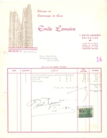 Factuur Facture - Cartonnage Emile Lemaire - Bruxelles - 1951 - Imprimerie & Papeterie