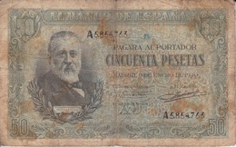 BILLETE DE ESPAÑA DE 50 PTAS DEL 9/01/1940 SERIE A CALIDAD  RC (BANKNOTE) - 50 Pesetas