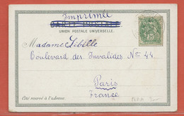 LEVANT FRANCAIS CARTE POSTALE AFFRANCHIE DE CONSTANTINOPLE PERA DE 1903 POUR PARIS FRANCE - Covers & Documents