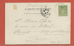 LEVANT FRANCAIS CARTE POSTALE AFFRANCHIE DE CONSTANTINOPLE PERA DE 1902 POUR RENNES FRANCE - Storia Postale