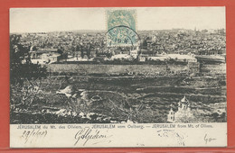 LEVANT FRANCAIS CARTE POSTALE AFFRANCHIE DE JERUSALEM DE 1907 POUR AUXERRE FRANCE - Lettres & Documents