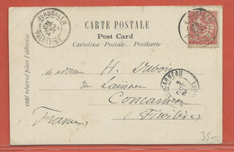 LEVANT FRANCAIS CARTE POSTALE AFFRANCHIE DE JERUSALEM DE 1907 POUR CONCARNEAU FRANCE - Cartas & Documentos