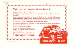 Ancien Buvard Carburant Voiture Automobile 500 000 ème 4 CV Renault - Automobil