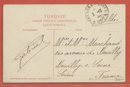 LEVANT FRANCAIS CARTE POSTALE EN FRANCHISE DE BEYROUTH DE 1922 POUR NEUILLY FRANCE - Covers & Documents