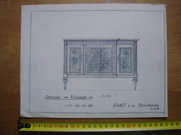 Planche Estampe MEUBLE MOBEL FURNITURE MOBILI Dressoir Trianon EHALT Strasbourg - Other Plans