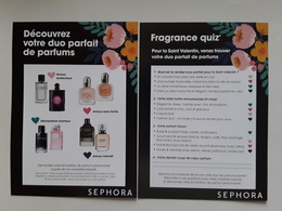 SEPHORA  " Fragrance Quiz St Valentin "  Carte Publicitaire *** Photo.R/V - Modernes (à Partir De 1961)