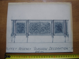 Planche Estampe MEUBLE MOBEL FURNITURE MOBILI Buffet Regency Glasgow EHALT Strasbourg - Other Plans