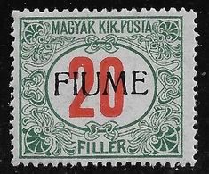 FIUME-1918-SEGNATASSE-valore Nuovo Stl Da 20 F. II TIPO Emissione Di Ungheria Soprastampato FIUME-in Ottime Condizioni - Fiume