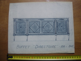 Planche Estampe MEUBLE MOBEL FURNITURE MOBILI Buffet Directoire EHALT Strasbourg - Autres Plans