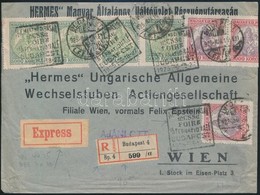 1925 (15. Díjszabás) Koronás Madonna 3 X 3.000K + 4 X 5.000K Expressz Ajánlott Levélen Nemzetközi Vásár Reklámbélyegzéss - Altri & Non Classificati