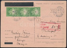 1946 (27. Díjszabás) Távolsági Küldemény  Tábori Levelezőlapon 200.000 AP Tarifa Helyes Bérmentesítéssel, Budapesten Por - Other & Unclassified