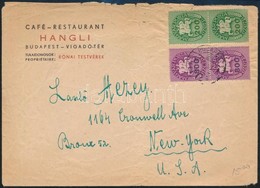 1946 (13. Díjszabás) Locasfutár 200P és 800P Párok Levélen New Yorkban (hajtóka Hiány) - Other & Unclassified