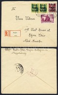 1945 (5. Díjszabás) Ajánlott Levél Az USA-ba / Mi 819 (2x), 820, 834 On Registered Cover To The USA - Sonstige & Ohne Zuordnung