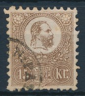 O 1871 Kőnyomat 15kr Szépen Centrált Bélyeg (29.500) (alul Rövid Fogak / Short Perfs. Below) - Autres & Non Classés