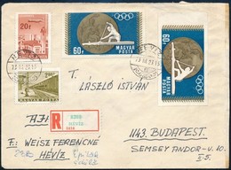 1969 Olimpiai érmesek 60f ívszéli Vágott Bélyeg Szürke Színnyomat Nélkül + Támpéldány Ajánlott Levélen - Otros & Sin Clasificación