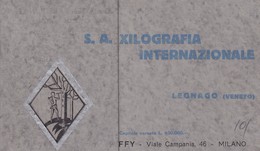 Brochure "S.A. Xilografia Internazionale - Legnano" - Reclame