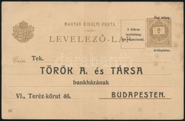 1900 Török Bankház Reklám Felülnyomású érvénytelenített Díjjegyes Milleniumi Képeslap, Használatlan - Sonstige & Ohne Zuordnung