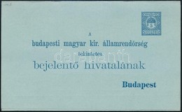 1916 Díjjegyes Rendőrségi Bejelentőlap, Használatlan, Vízjeles (12.000) - Otros & Sin Clasificación