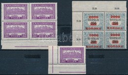 ** 1923-1926 Pengő-Fillér (I.) 5 Db 32f Bélyeg, ívszéli Négyestömbben és ívsarki Bélyeg + Hivatalos 2000/250kr ívsarki N - Sonstige & Ohne Zuordnung