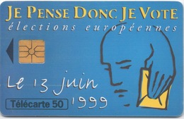 Télécarte Française : Élections Européennes Du 13 Juin 1999 : 04/1999 Tirage 2000000 - 1999