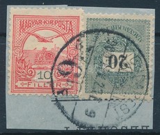 1900 20kr + Turul 10f Vegyes Bérmntesítés Kivágáson - Other & Unclassified