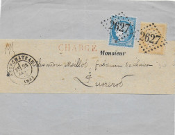 1873 - SUPERBE AFFR. MIXTE CERES / SIEGE Sur BANDE CHARGEE (INCOMPLETE) De NEUFCHATEAU (VOSGES) GC 2627 - 1870 Asedio De Paris