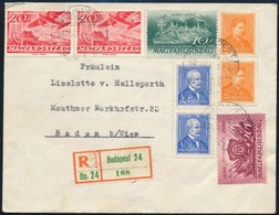 1938 Ajánlott Levél Bécsbe Küldve Színes, Több Bélyeges Bérmentesítéssel - Other & Unclassified