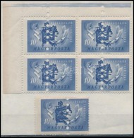 ** 1948 Centenárium 10f + ívszéli Négyestömb, Nyomdai Megsemmisítő Lyukasztással - Other & Unclassified