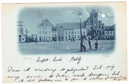 Sittard - Markt Bij Avond Met Volk - 1899 - Sittard