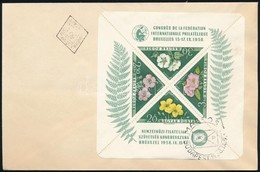 1958 FIP Virág Blokk 12-es Fogazással FDC - Other & Unclassified