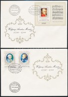 1991 Mozart Vágott Sor + Blokk 2 Db FDC-n - Autres & Non Classés