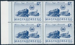 ** 1993 125 éves A MÁV ívszéli 4-es Tömb, A Felső Két Bélyeg Egy Lyuksorral Rövidebb - Sonstige & Ohne Zuordnung