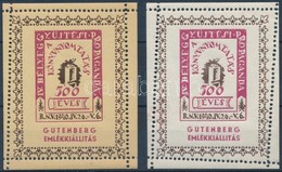 ** 1940/8aa + 8ba Gutenberg Emlékív Pár, Eltolódott Fogazás (20.000) - Autres & Non Classés