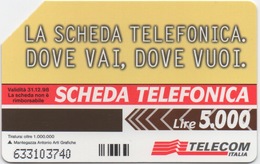 Télécarte Italienne : Scheda Telefonica Lire 5000 : Valide Au 31.12.1998 - Pubbliche Tematiche