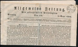 1821 Allgemenie Zeitung Szignettával - Sonstige & Ohne Zuordnung
