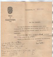 VP16.869 - 1931 - Lettre De Mr Le Maire De COULOMMIERS Relative Au Livret D'Allocation Du Combattant PAJARD - Documenti