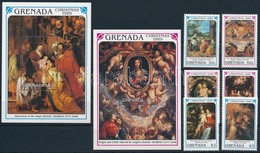 ** 1990 Karácsony, Rubens Festmények Sor + Blokksor,
Christmas, Rubens Paintings Set + Blockset
Mi 2060-2065 + Mi 234-23 - Otros & Sin Clasificación