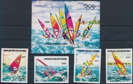 ** 1983 Olimpia, Szörfözők Vágott Sor Mi 917-920 + Vágott Blokk 33 - Autres & Non Classés