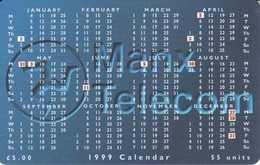 MAN-141 TARJETA DE LA ISLA DE MAN DE UN CALENDARIO DEL AÑO 1999 - Isle Of Man