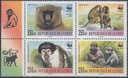 ** Guinea 2000 WWF Majmok ívszéli Négyestömb - Autres & Non Classés